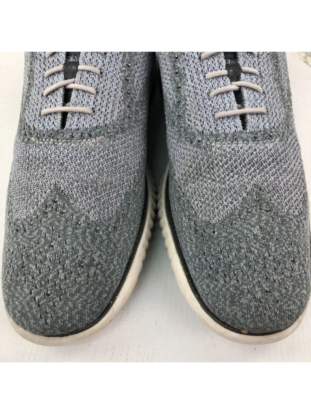 Cole Haan Men's Size 13M 2.ZeroGrand Magnet Ironstone Grey Knit Wingtip Oxfords